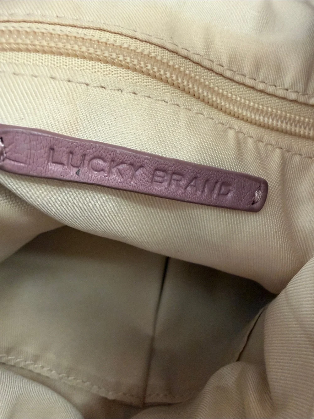 Lucky Brand Gryn Hobo Leather Purse Dusty Rose Mauve